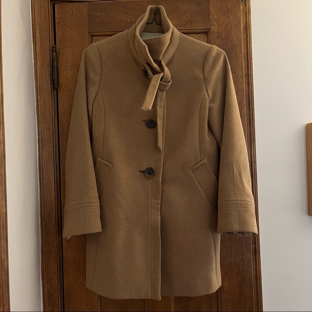 J Crew camel wool coat
